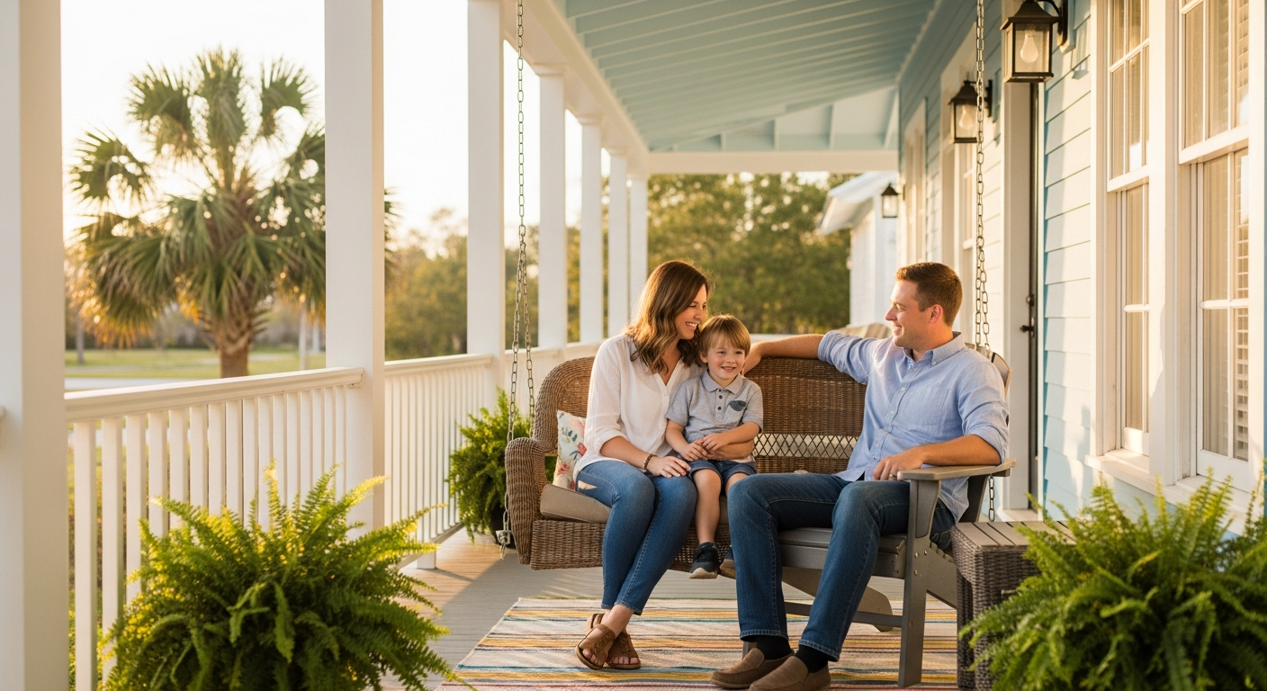 A happy local family at home